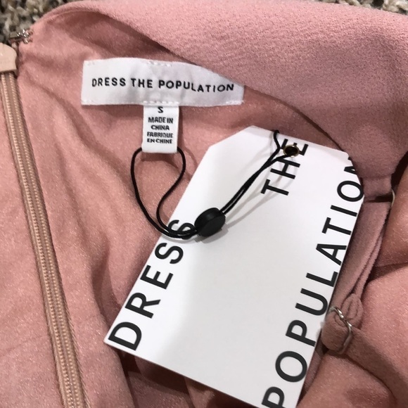 NWT Dress The Population Gracelyn Formal Dress Size Small Pink Blouson Slit - Picture 9 of 10